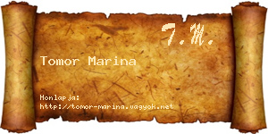 Tomor Marina névjegykártya